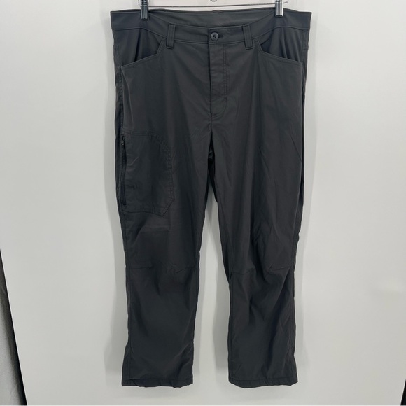 Eddie Bauer 36/30 Fleece Lined Tech Pant Grey Nylon Outdoor Active Pant - Picture 1 of 15